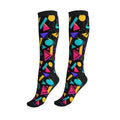 Compression Socks Knee High Circulation Support Socks For Women Men Athletic Running Work Hiking Cycling Travel - color: 80s