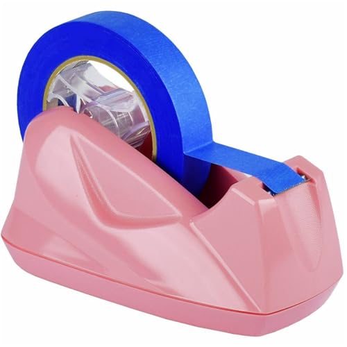 Acrimet Desktop Tape Dispenser Jumbo Size, Non-Skid Base, Plastic, Pink - color: Flower Butterfly Lily:pink