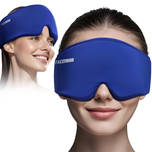 Cooling Gel Eye Mask for Puffy Eyes, Reusable Cold Compress, Soft Gel Fit - color: Blue
