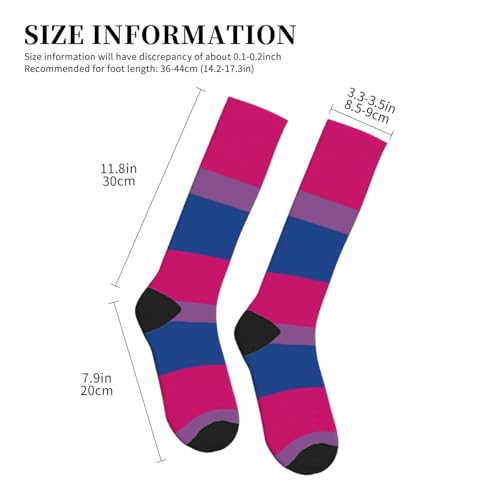Compression Socks Knee High Support Stockings Women Men - color: Bisexual Flag Pride