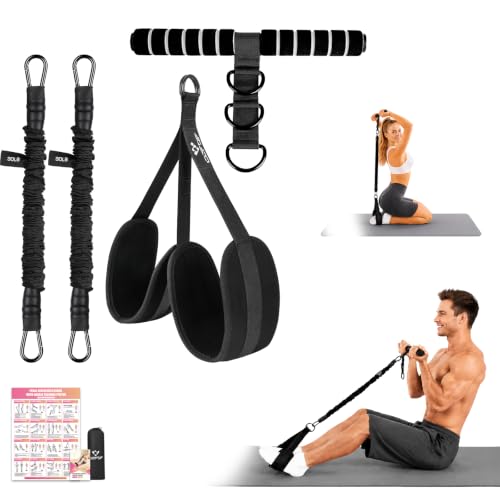 Adjustable Pedal Resistance Band with Handle, Poster, Carry Bag and 2 Tube - color: Black