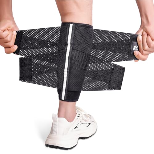 Sylong® Torn Calf Muscle Compression Sleeve Wrap Brace for Calf Swollen, Edema, Soreness, Strain, Cramps, Varicose veins, with 4 sets of Elastic straps - 2XL/3XL (1 pack) - size: 2XL/3XL