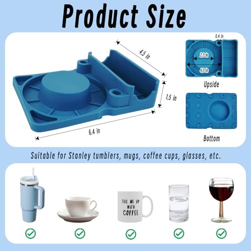 Bottle Drying Rack for Stanley Cup, Food Grade Silicone Holder Stand for Water Bottle, Tumblers, Cups, Mugs, Glasses(Blue)