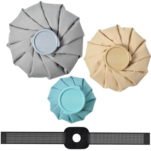 Ice Packs for Injuries Reusable, 3 Sizes, Lake Blue, Khaki, Gray - color: Lake Blue/Khaki/Gray