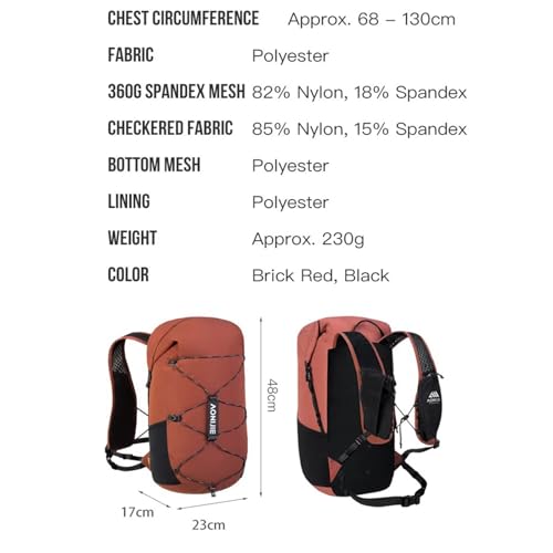 AONIJIE Large Hydration Backpack 22L Hiking Daypack Back Trail Running Hiking Pack Climbing Lightweight - color: Black