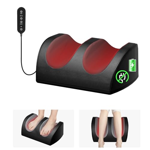 LINGTENG Rechargeable Cordless Foot Massager with Heat, Shiatsu Foot Massager with Cord Remote Control and Roller Massage, Portable for Home/Office Use, Dad Mom Gifts - It Won't Work While Charging - style: FM05
