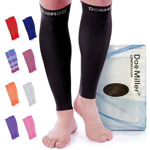 Doc Miller Compression Calf Sleeve for Men & Women, 20-30mmHg - color: Black, size: Small REGULAR