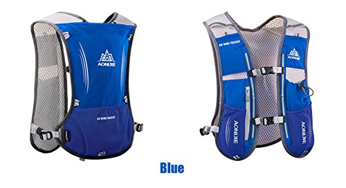 AONIJIE 5L Outdoor Sport Multifunctional Camping Backpack Cycling Running Climbing Hiking Hydration Vest Pack - color: Blue+1.5l Hydration Bladder