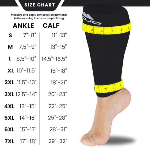 Mojo Compression Socks Footless for Women and Men 20-30mmHg - Extra Wide Plus Size Calf Sleeve - A604 - color: Grey, size: 5X-Large
