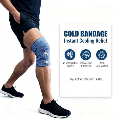 Menthol Cold Compression Wrap, Reusable Ice Tape for Muscle & Joint Support, Cotton Cooling Bandage with Adjustable Buckle for Post-Workout Relief & Outdoor Preparedness
