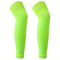 COUVER Unisex Long Leg Compression Sleeves - color: Neon Green - Overknee, size: Large