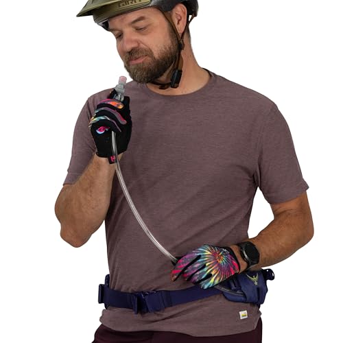 Osprey Seral Biking Waist Pack with Hydraulics Reservoir for Men & Women, Hydration Belt with Water Bladder - color: Botswana Purple Dust Print, style: 4l