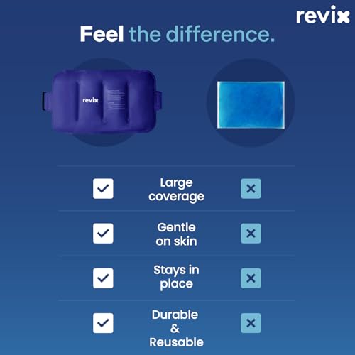 REVIX Ice Pack for Injuries Reusable Gel for Lower Back & Shoulder, Navy