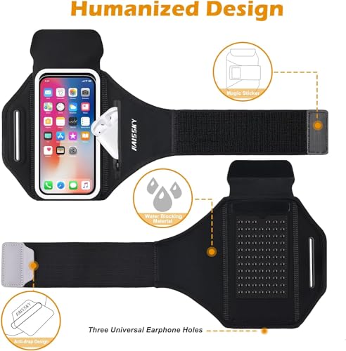 Running Armband 3D Design Sweat Resistant Running Phone Holder Up to 6.9" - color: Phone Armband,6.9"