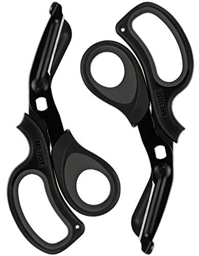 MEUUT Medical Scissors 2-Pack Trauma Shears for Nurses All Purpose Scissors - color: Black+black