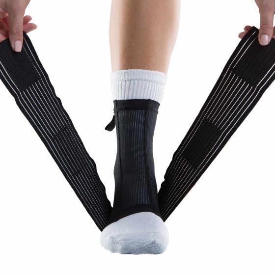 DonJoy Performance Figure 8 Ankle Sleeve with Straps for Moderate Support - Ankle Sprains, Strains, Inflammation, Swelling, Pain - Medium - size: Medium