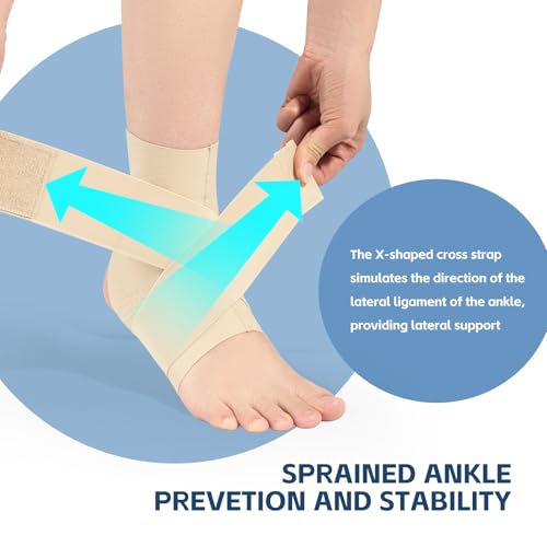 JOMVD Elastic Ankle Brace for Women&Men - Thin Lightweight Silky Compression Sleeves with Wraps for Plantar Fasciitis Sprained Ankle Injury Relief, Sports, X-Large