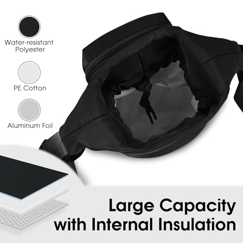 Ceneda Water Bottle Carrier Bag with Phone Pocket 32oz 40oz Tumbler Insulated Water Bottle Holder with Adjustable Shoulder Strap Carrier Sling Bag (Black) - color: Black