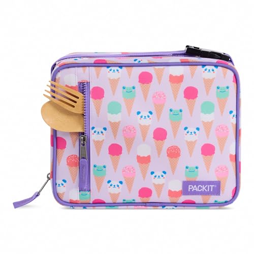 PackIt Freezable Classic Lunch Box, Ice Cream Critters - color: Ice Cream Critters