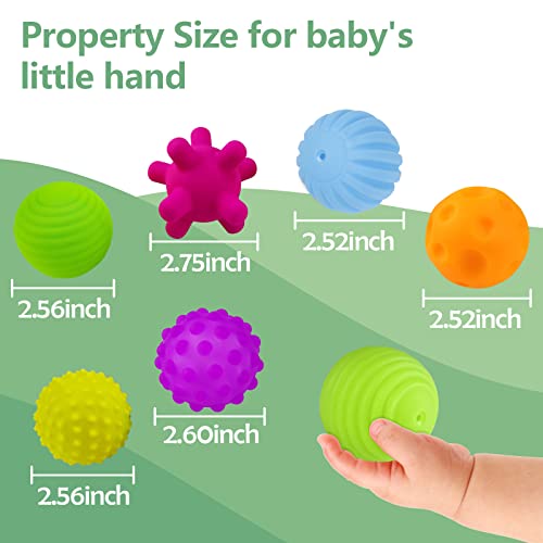 Sensory Balls for Toddlers 1-3, 10PCS Soft Textured Balls - color: Rainbow Sensory Balls