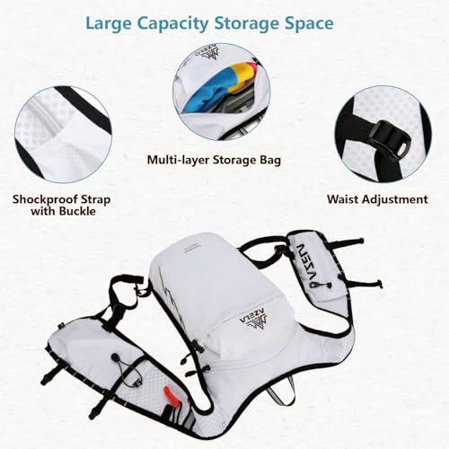 JEELAD Hydration Backpack Lightweight Vest for Hiking Trail Running Gear Cycling Marathon for Women Men - color: E - White (10l) - Only Vest