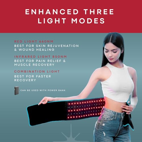 Red Light Therapy Belt, Infrared Heating Pad for Back & Waist, FSA Wearable - color: Standard: Red & Near-infrared Belt