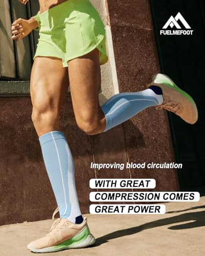 6 Pairs Compression Socks for Women & Men 15-20mmHg Knee High Socks - color: 101 - Black/Dark Grey/Pink/Yellow/Blue/White, size: Small-Medium