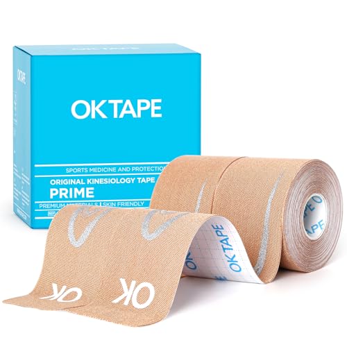 OK TAPE Synthetic Kinesiology Tape Prime 2 Roll, 2in×16.4ft-Beige - color: Beige, size: 2 Rolls