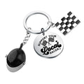 BNQL Racing Keychain Racing Car Gifts for Race Cars Lovers Support Your Local Racer Gift Driver Gifts Flag Keychain
