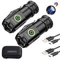 UNROEVS Mini Flashlights 2550 Lumens Rechargeable with Magnetic Base - size: B