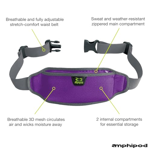 Amphipod AirFlow Lite Waistpack, Runner Storage Waist Fanny Pack - OS - color: Purple