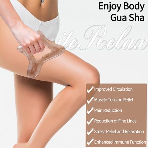 Body Gua Sha Tool Large Gua Sha Body Tool Cellulite Massage Tool (Resin) - color: Natural