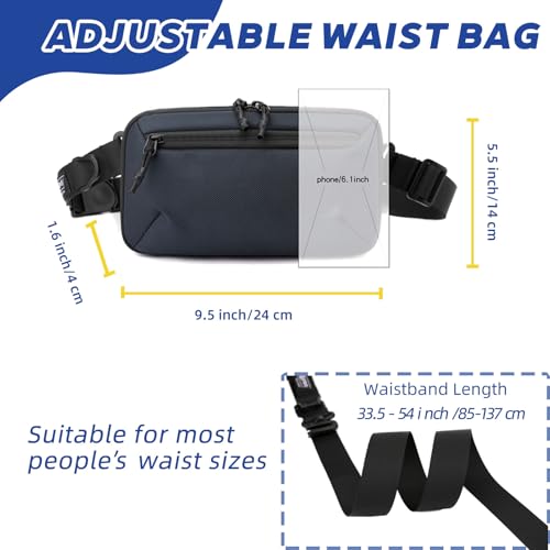 Crossbody Fanny Pack - 1.5L Small Sling Bag Water Resistant Handled Pouch with Adjustable Strap & D Ring for Travel Running Hiking,Blue - color: Blue