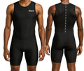 Wixen Men's Performance Triathlon Suit Sleeveless Tri Suit Padded Quick Dry Run Swim Bike - color: Black, size: Large