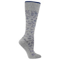 Dr. Scholl's Women's Graduated Compression Knee High Socks - color: Gray, Purple Floral (1 Pair), size: 4-10