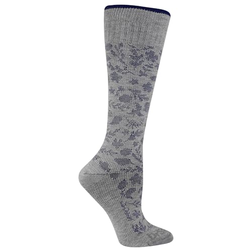 Dr. Scholl's Women's Graduated Compression Knee High Socks - color: Gray, Purple Floral (1 Pair), size: 4-10