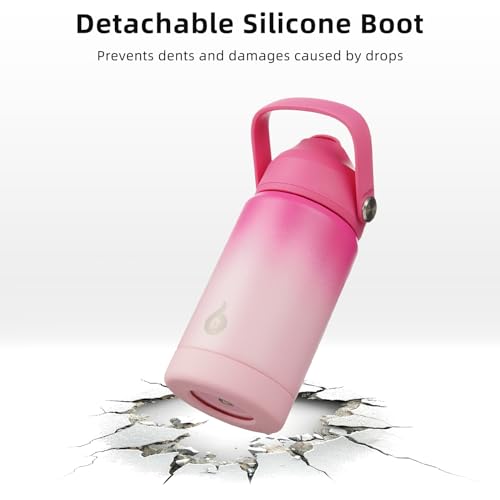 BJPKPK 12oz Insulated Water Bottle, Stainless Steel Bottle with Straw Lid - color: Cherry, size: 12 Ounces