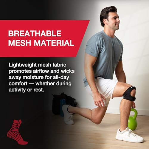 MUELLER Sports Medicine Adjustable Max Knee Single Strap for Men and Women, Compression & Pain Relief Support for Osgood-Schlatter's, Runner's Knee, Patellar Tendinitis, Black - size: Large/X-Large