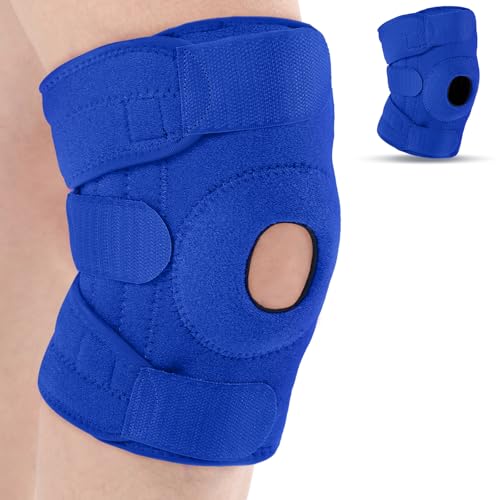 Foilswirl 1 Pcs Kids Knee Brace with Side Stabilizers,Blue - color: Blue
