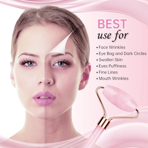 ZNÖCUETÖD Ice Face Facial Jade Roller and Ice Face Mask Cold - color: Pink+pink