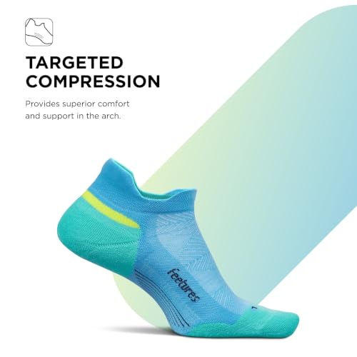 Feetures Elite Max Cushion No Show Tab Ankle Sock - color: Arctic Blue (1 Pair), size: Small