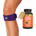 Sleeve Stars Patella Knee Strap and Turmeric Curcumin Supplement Bundle Patellar Tendon Support Knee Brace for Running Sports Arthritis Knee Pain Relief Osgood Schlatter Runner’s Knee Joint Support Mo