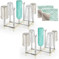 Marbrasse Retractable Cup Drying Rack, Drinking Glass and Sports Bottle Drainer Stand, Plastic Bag Dryer with Non-Slip Bottom for Kitchen Countertop, 2p - White - color: 2p-white