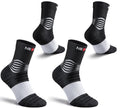 NEENCA Professional Compression Socks for Women Men Circulation, 20-30 mmHg - color: Black White - 2 Pairs, size: X-Large