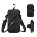 Phone Holder Arm Bands, Small Crossbody Shoulder Holsters Bag with Arm Band, Fits iPhone and All Cell Phones, Use for Running, Walking, Hiking & Biking (Plus Size,Black) - color: Black