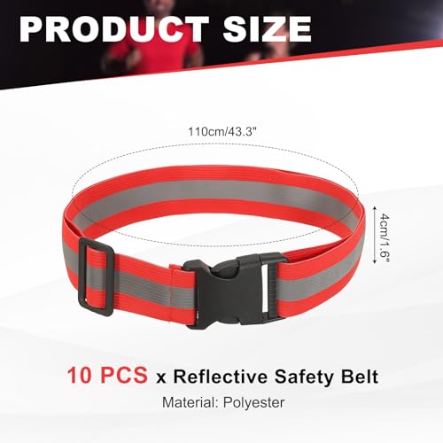 Reflective Safety Belt Adjustable - color: Bright Red