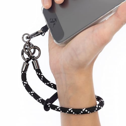 Cell Phone Wrist Strap Phone Lanyard Rope Wrist Lanyard Outdoor Activities - color: White on Black