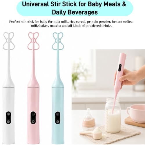 Electric Bottle Brush, Rechargeable Auto Spinning Bottle Cleaner, All-in-One Cleaning Kit with Multi Brush Heads & Stir Stick for Baby Bottles & Drinkware, Great Household Helper and Ideal Gift - color: Light Blue