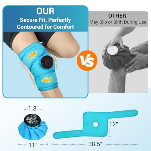 Comfytemp Knee Ice Pack Wrap, Wearable Ice Bags for Injuries Reusable