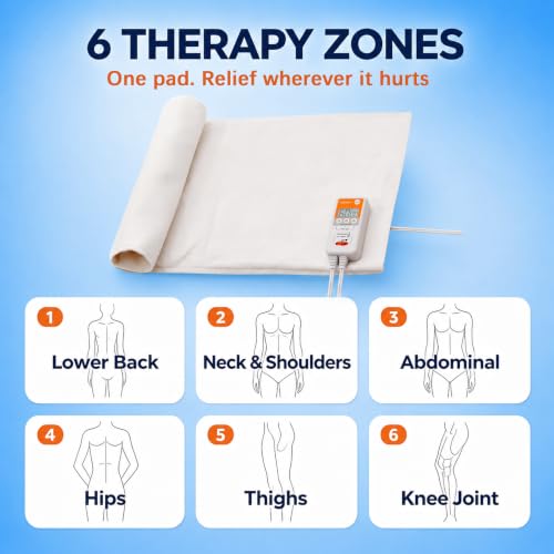 Moist Heating Pad for Back, Neck, Shoulders and Period Cramps, Weighted Electric Heating Pad with 3 Heat Levels and Auto Shut Off, Washable Removable Soft Cover, 27" x 14"